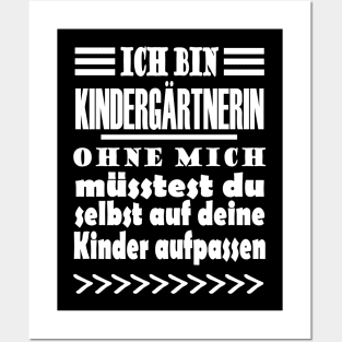 Kindergärtnerin Kinder Beruf Leidenschaft Spruch Posters and Art